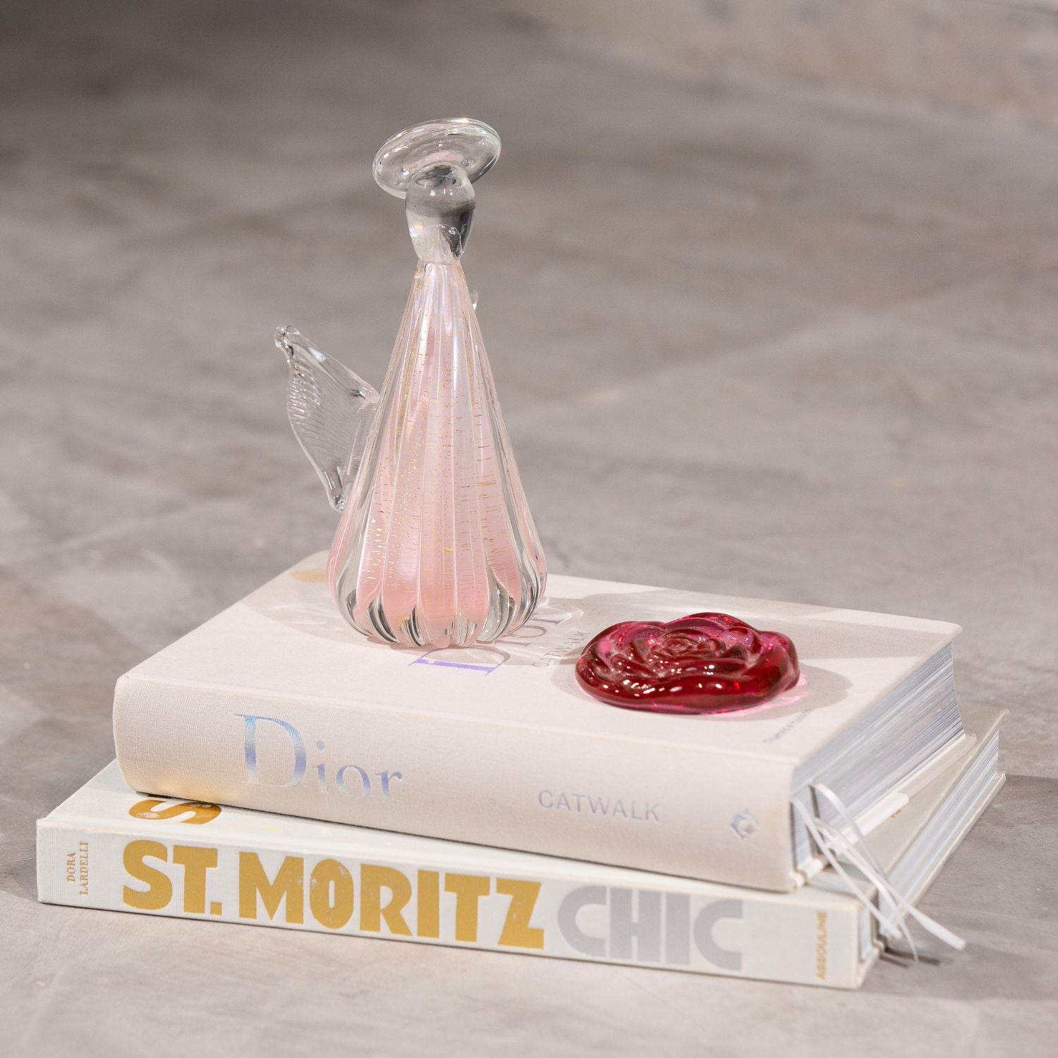 Anjo de Murano de Cristal Miniatura Obra de Arte Decoração de Luxo