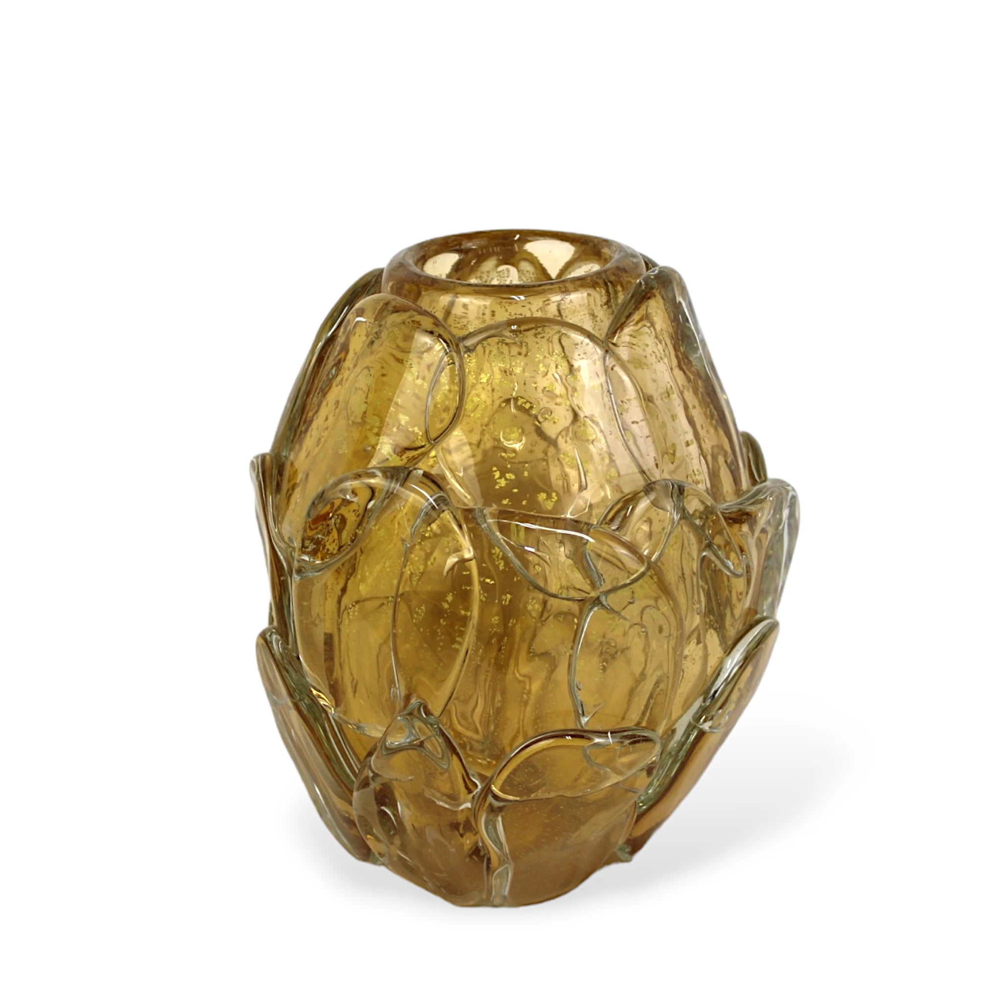 Vaso de Cristal Murano Pequeno com Ouro