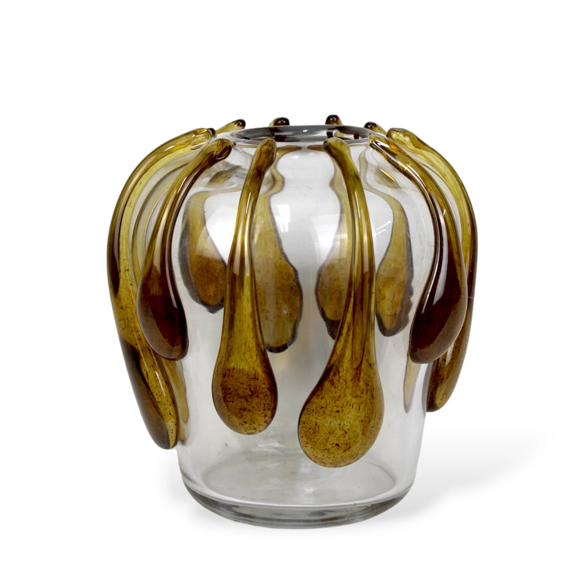 Vaso de Murano Ambar Lagrimas Pequeno Cristal