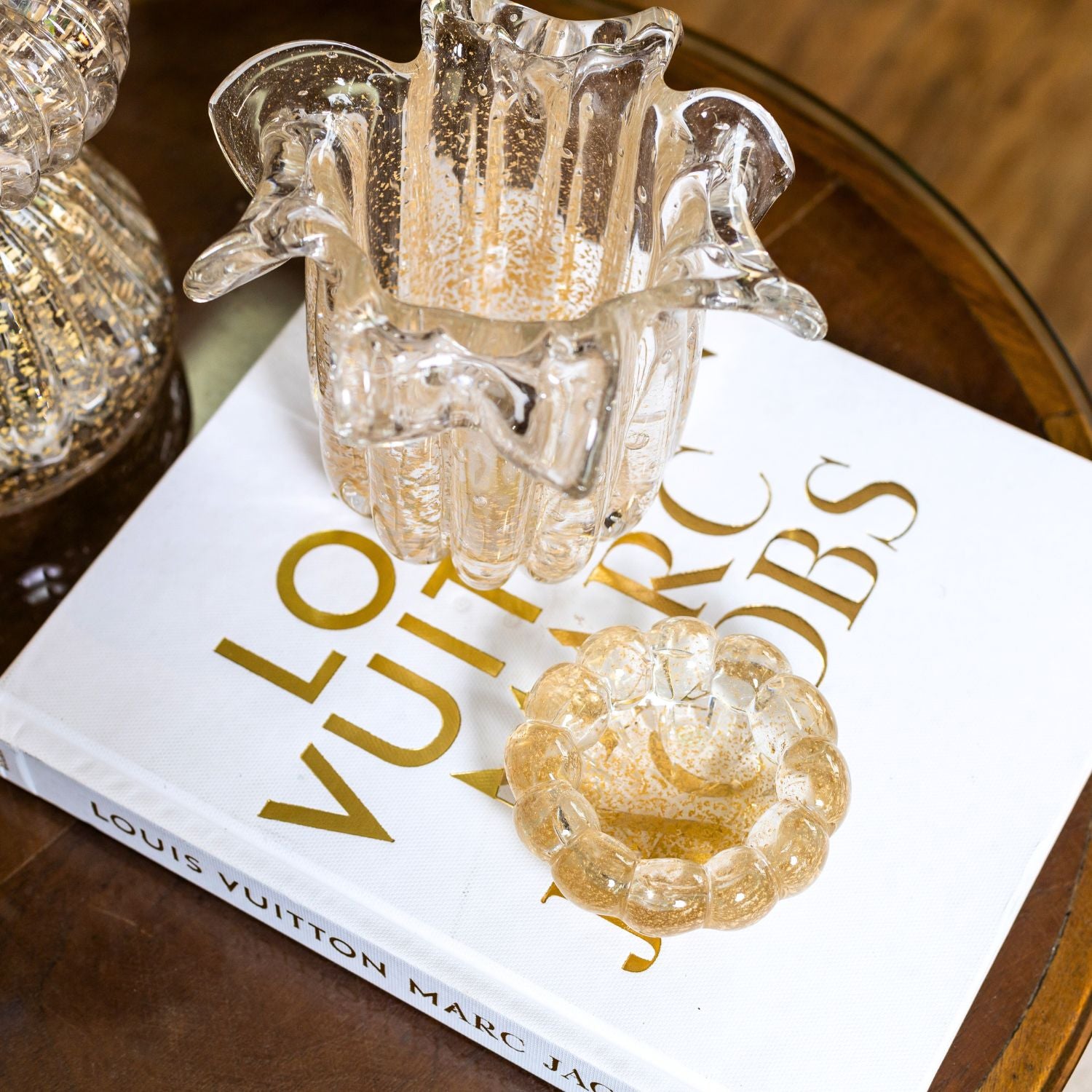 Porta Jóias e Bows de Cristal Murano Arte Decorativa