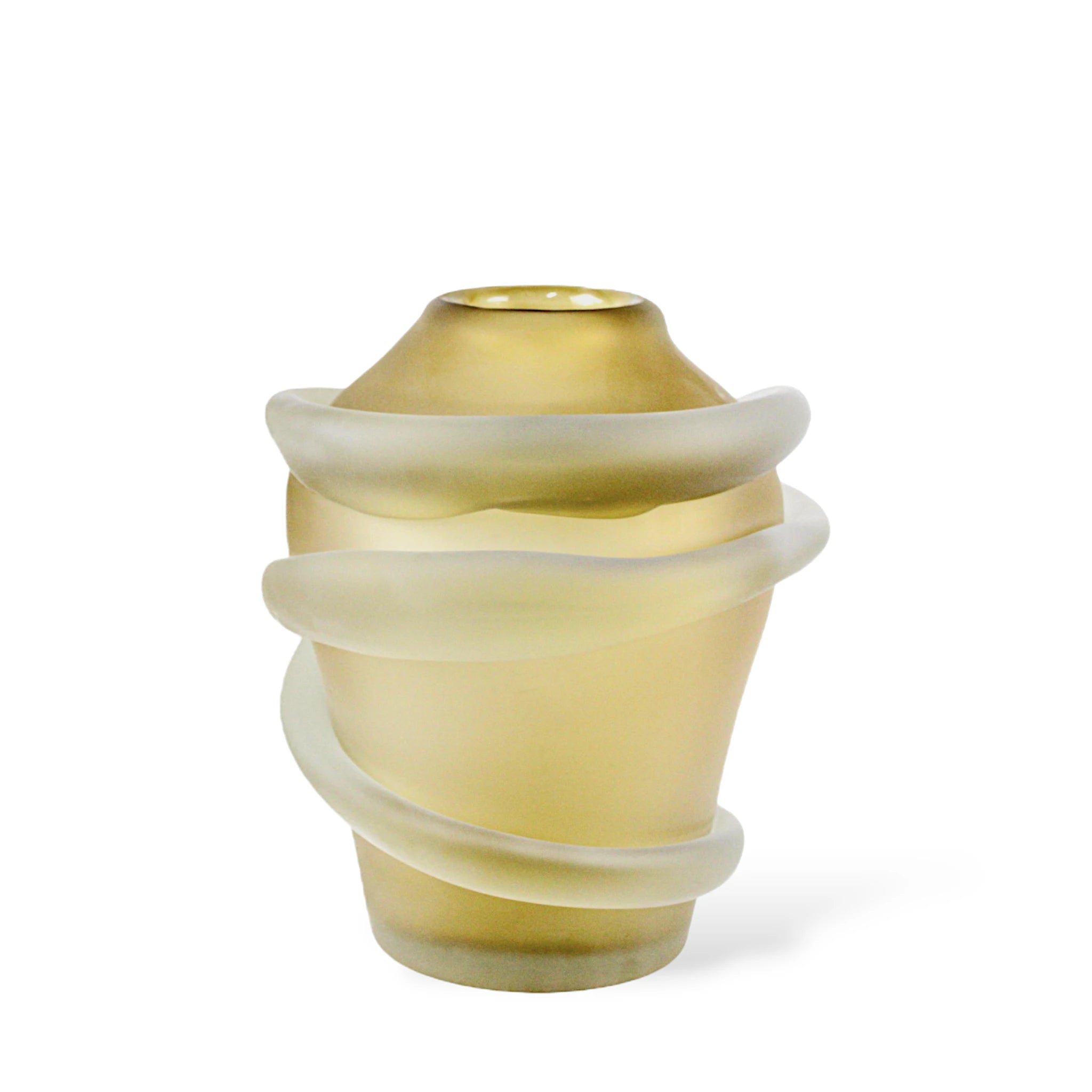 Vaso de Cristal Murano Grande Desenhado Preto