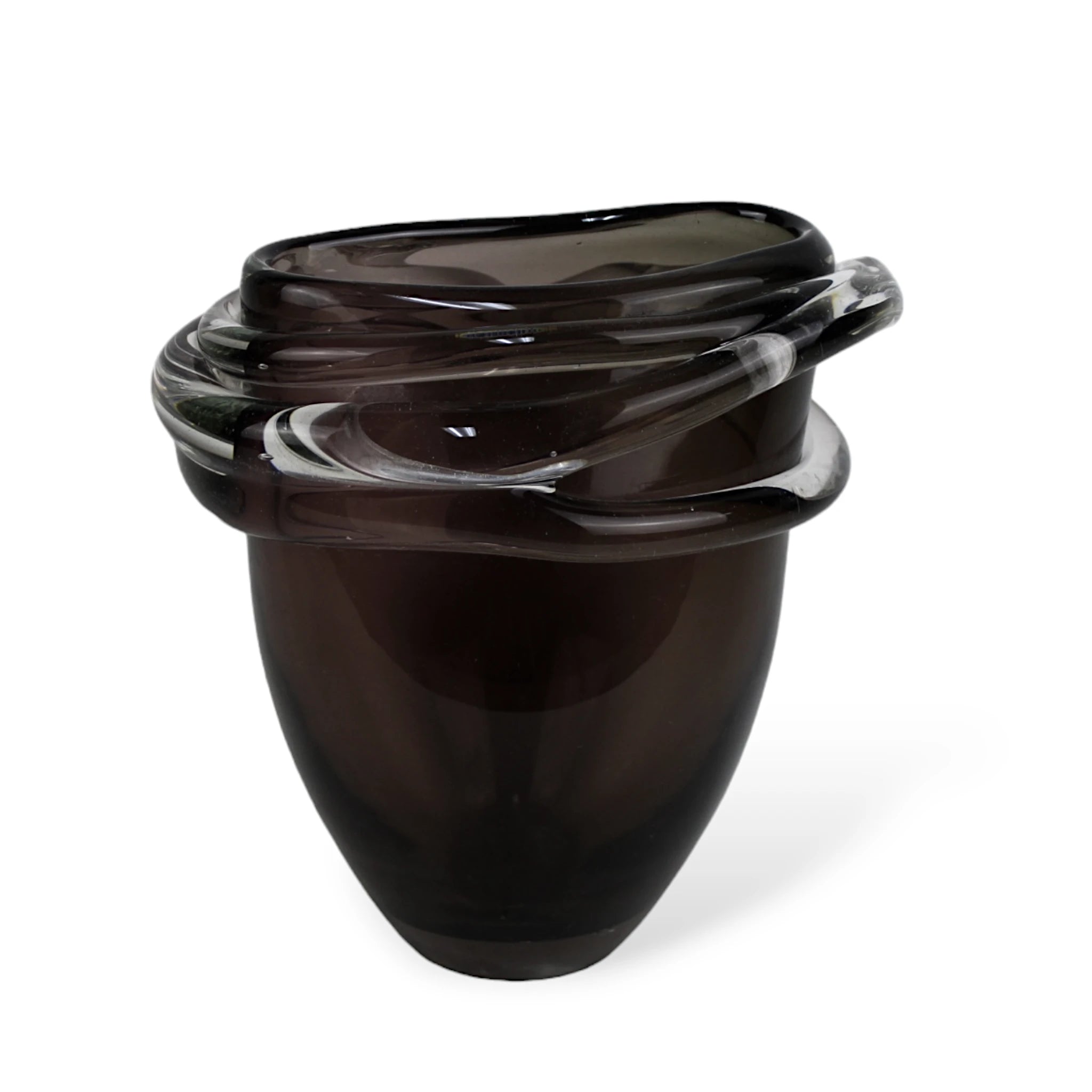 Vaso de Cristal Murano Preto Grafite