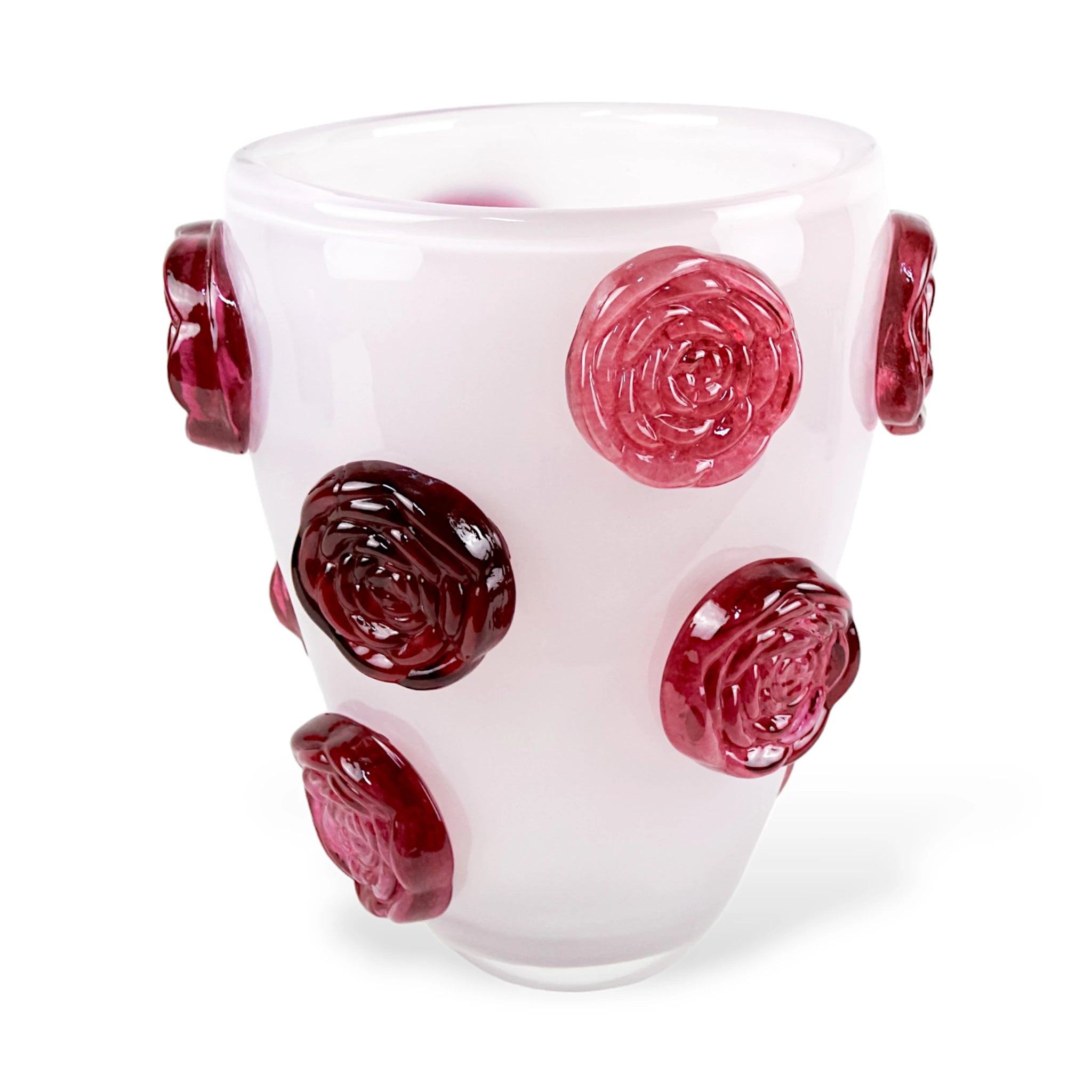 Vaso de Luxo Murano Rosas Grande Cristal