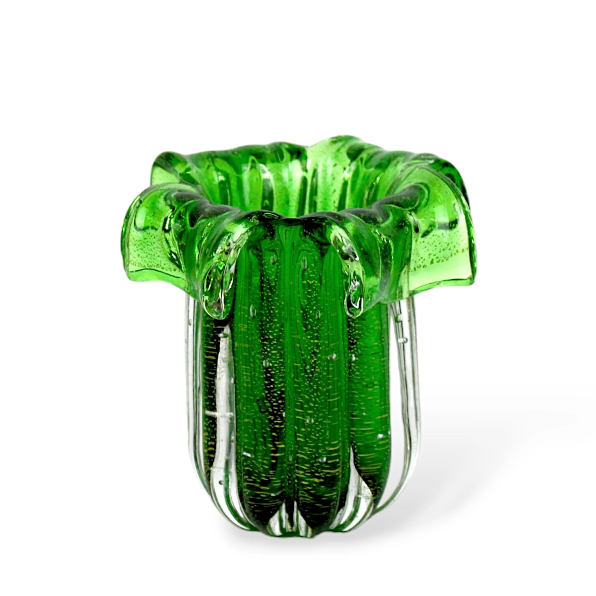 Porta Lápis de Cristal Murano Verde Mini Vaso Delicado