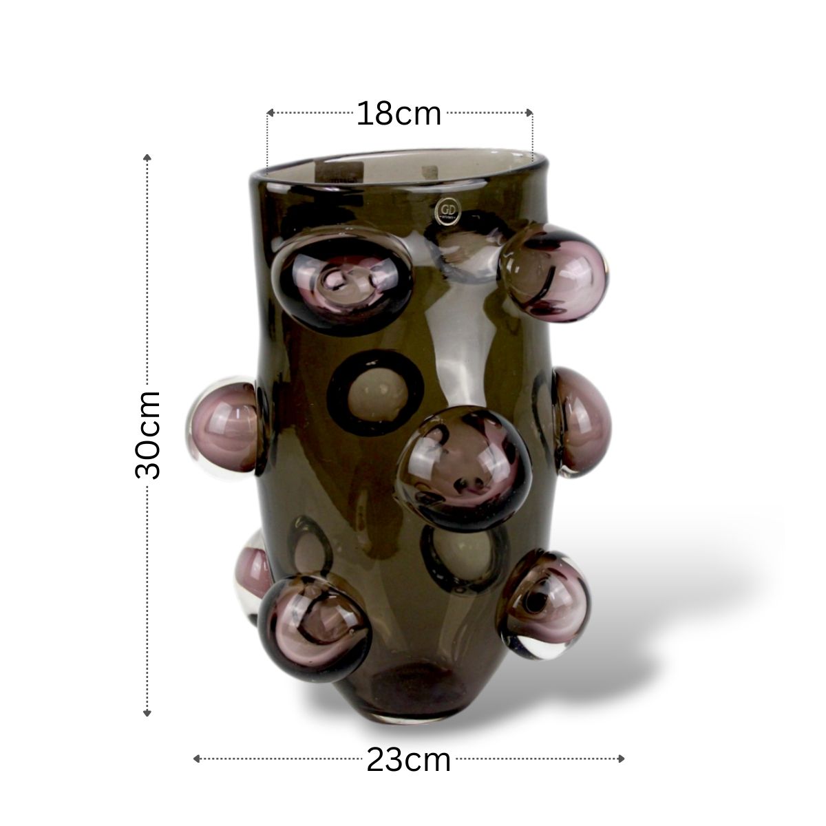 Vaso Murano Bolhas Tamanho Ideal