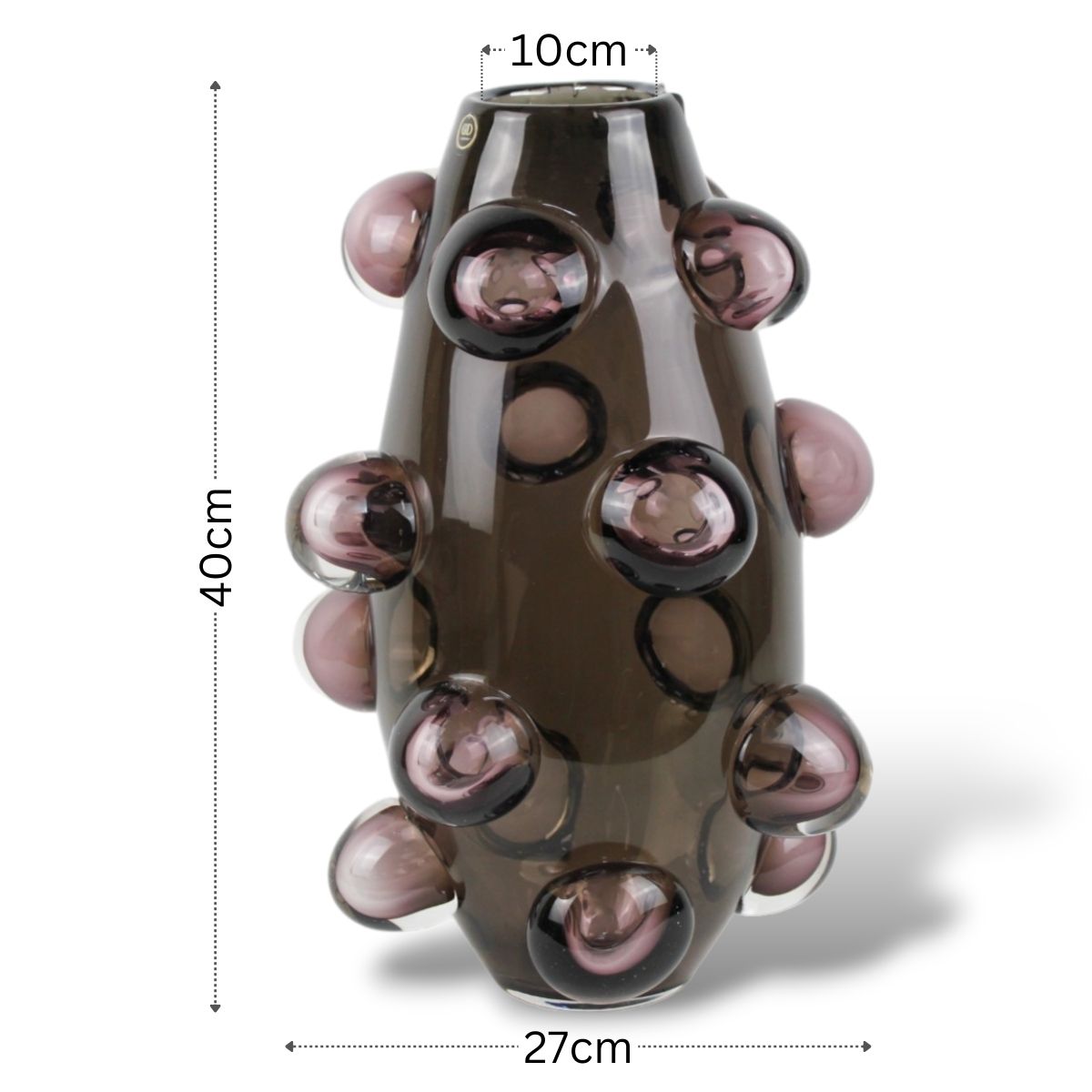Tamanho em centimetros de Vaso Murano Grande Bolhas