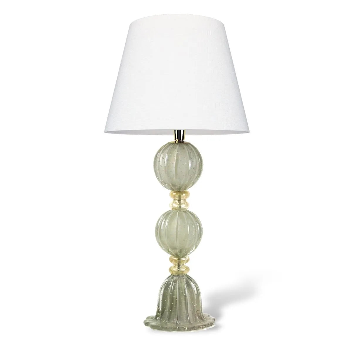 Abajur Grande de Mesa Vine Verde com Ouro