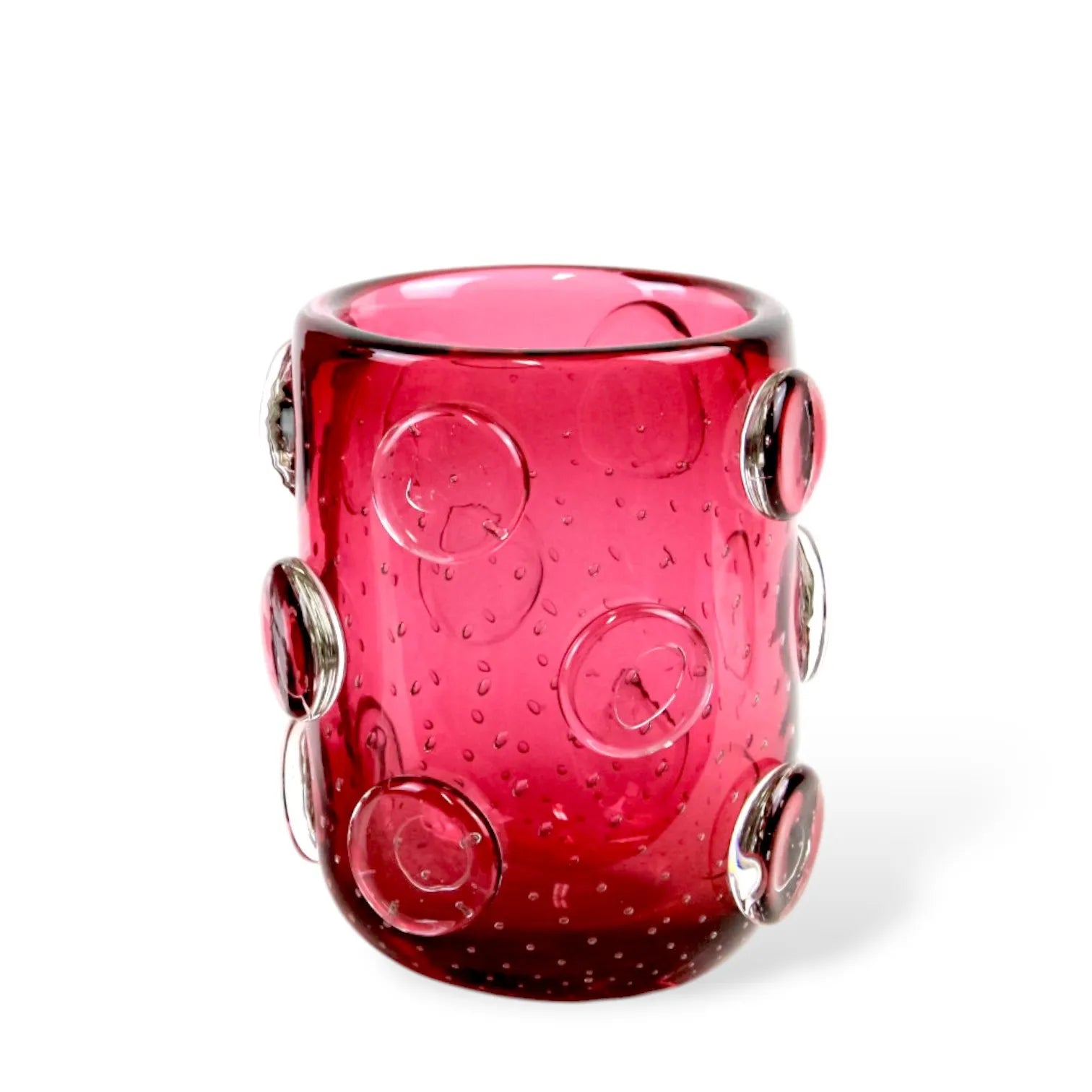 Vaso CAtapora M Csital Murano Rosa Pink Vermelho