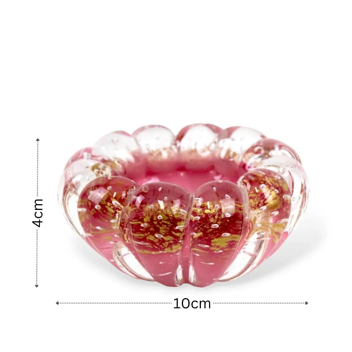 Bowl Rosa Pequeno Murano com Ouro