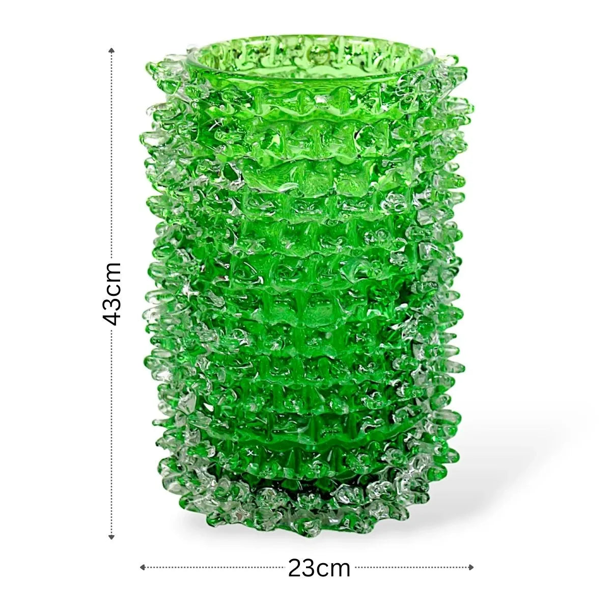 Vaso Rostratto Grande em Cristal Murano Medidas