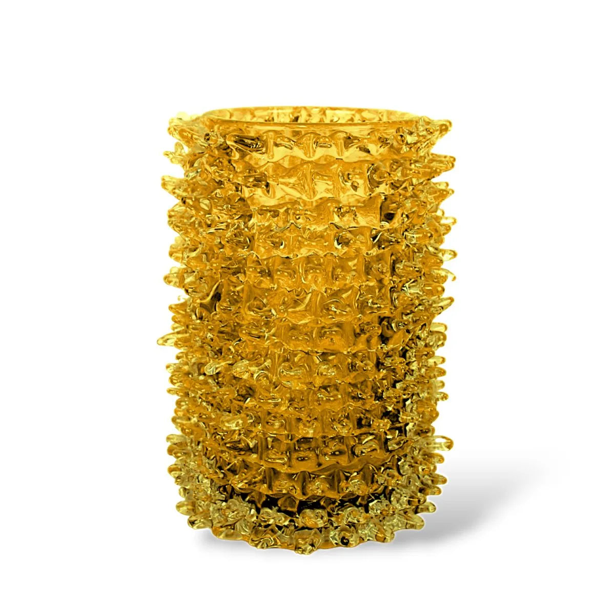 Vaso de Cristal Murano Rostratto Aurora Amarelo Médio