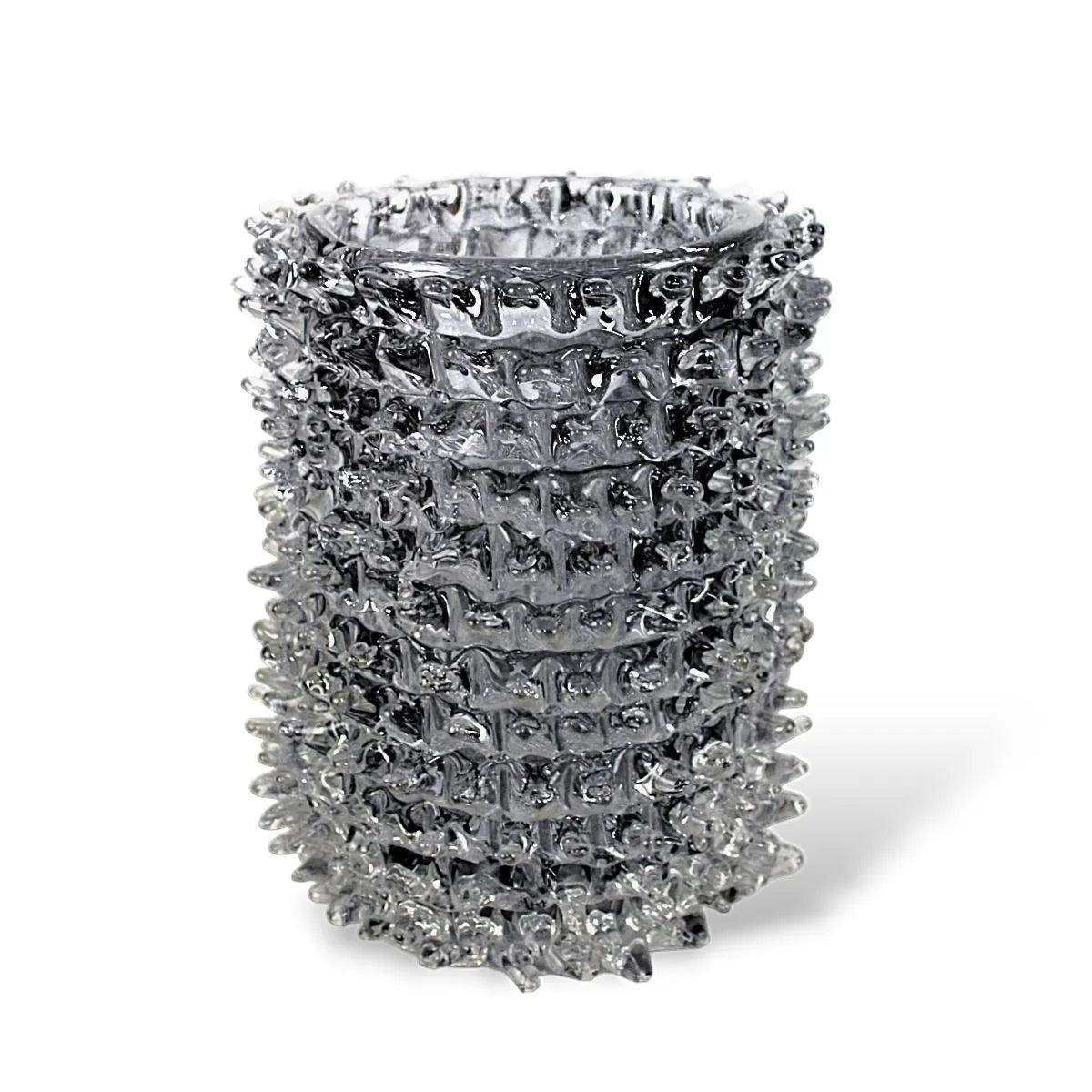 Vaso de Cristal Murano Rostratto Preto Escuro Grafite