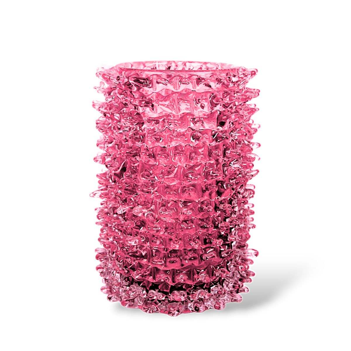 Vaso Decoração Luxo Murano Rostratto Pink Rosa Médio Espinhos