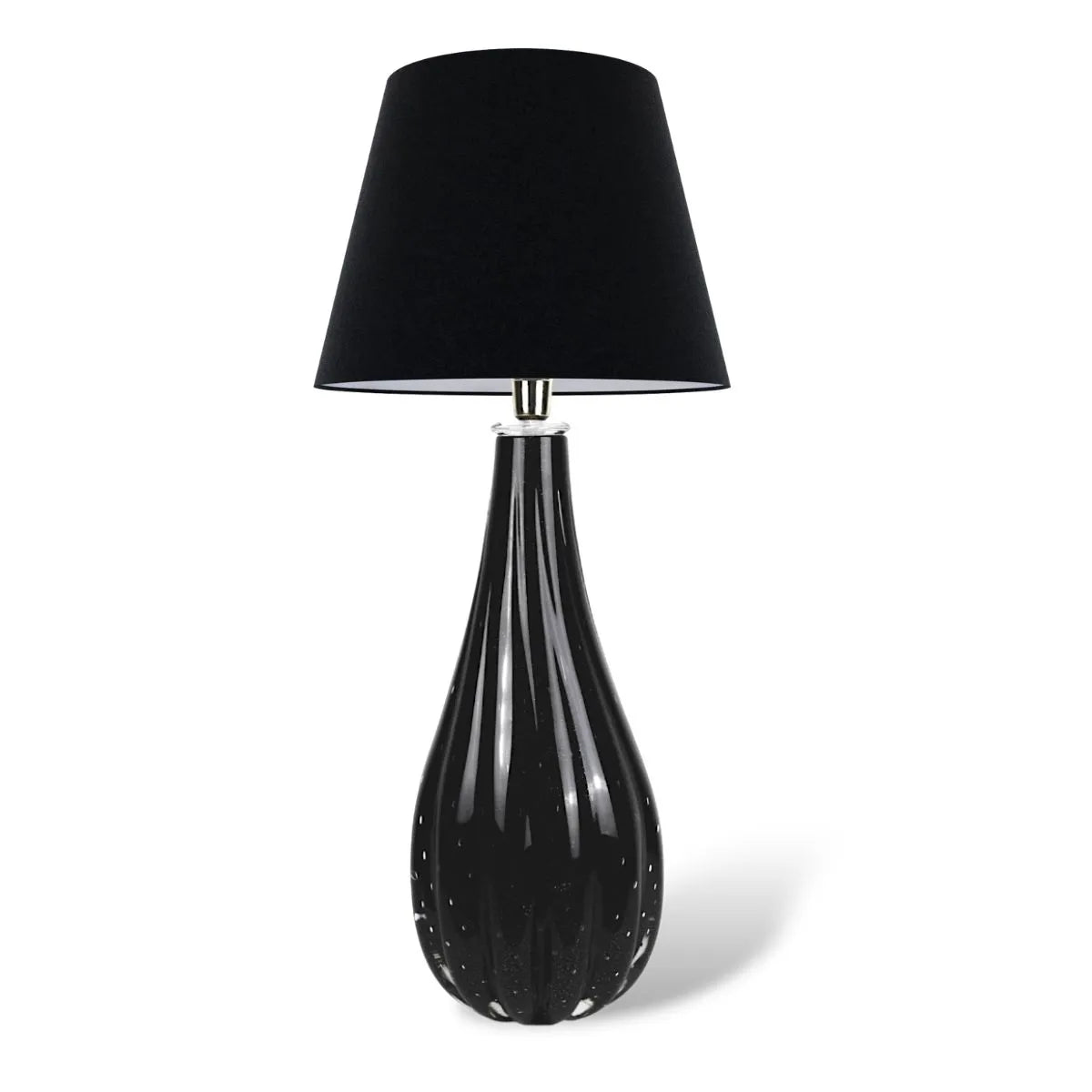 Abajur Italiano Veneza de Murano Viseu Preto 88cm