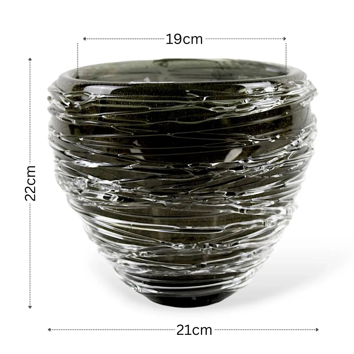 Vaso Filli Médio em Murano com Ouro Medidas
