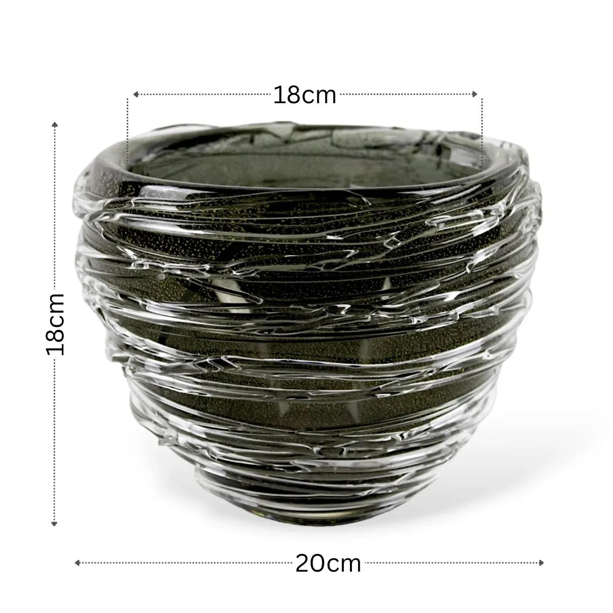 Vaso Filli Pequeno em Murano com Ouro Medidas