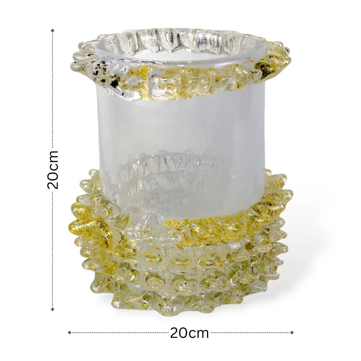 Vaso Rostratto Wires Médio em Murano Medidas