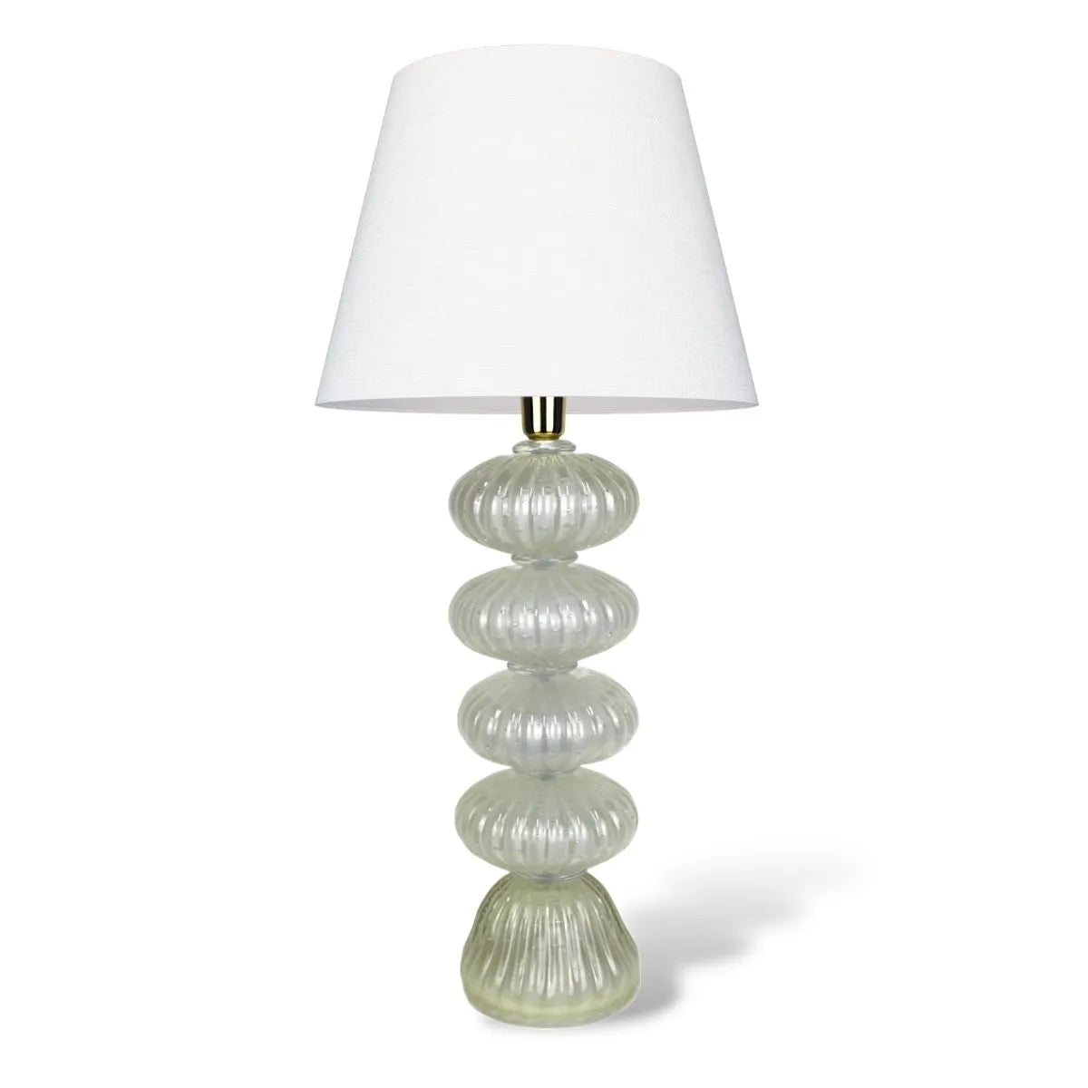 Abajur Italiano Cristal Murano Chique com Ouro Decorativo