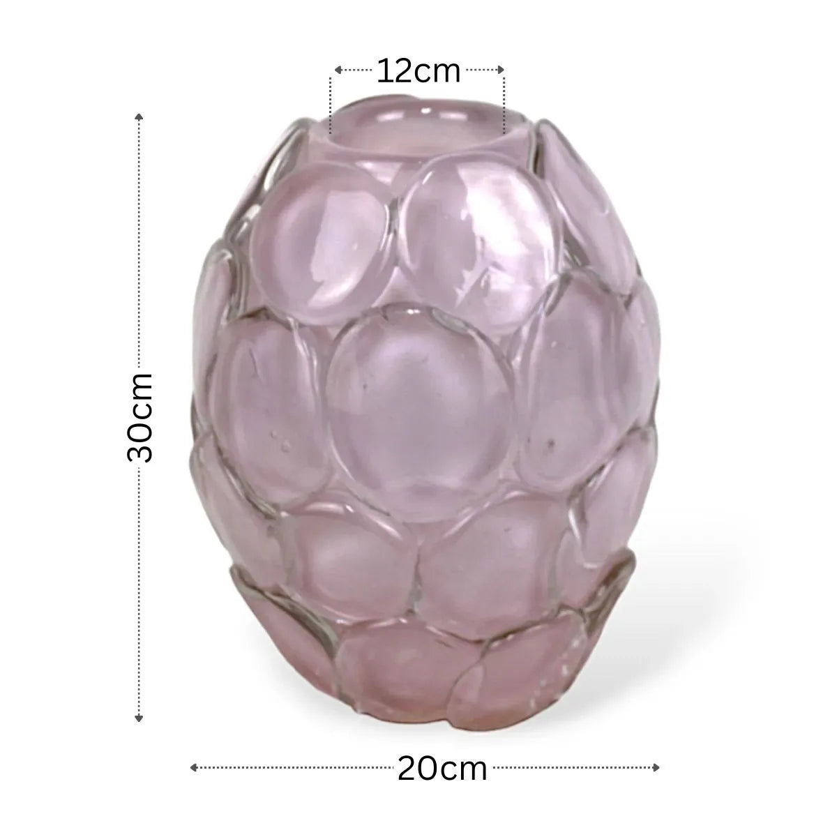 Vaso Scales Médio Rosa Murano Medidas