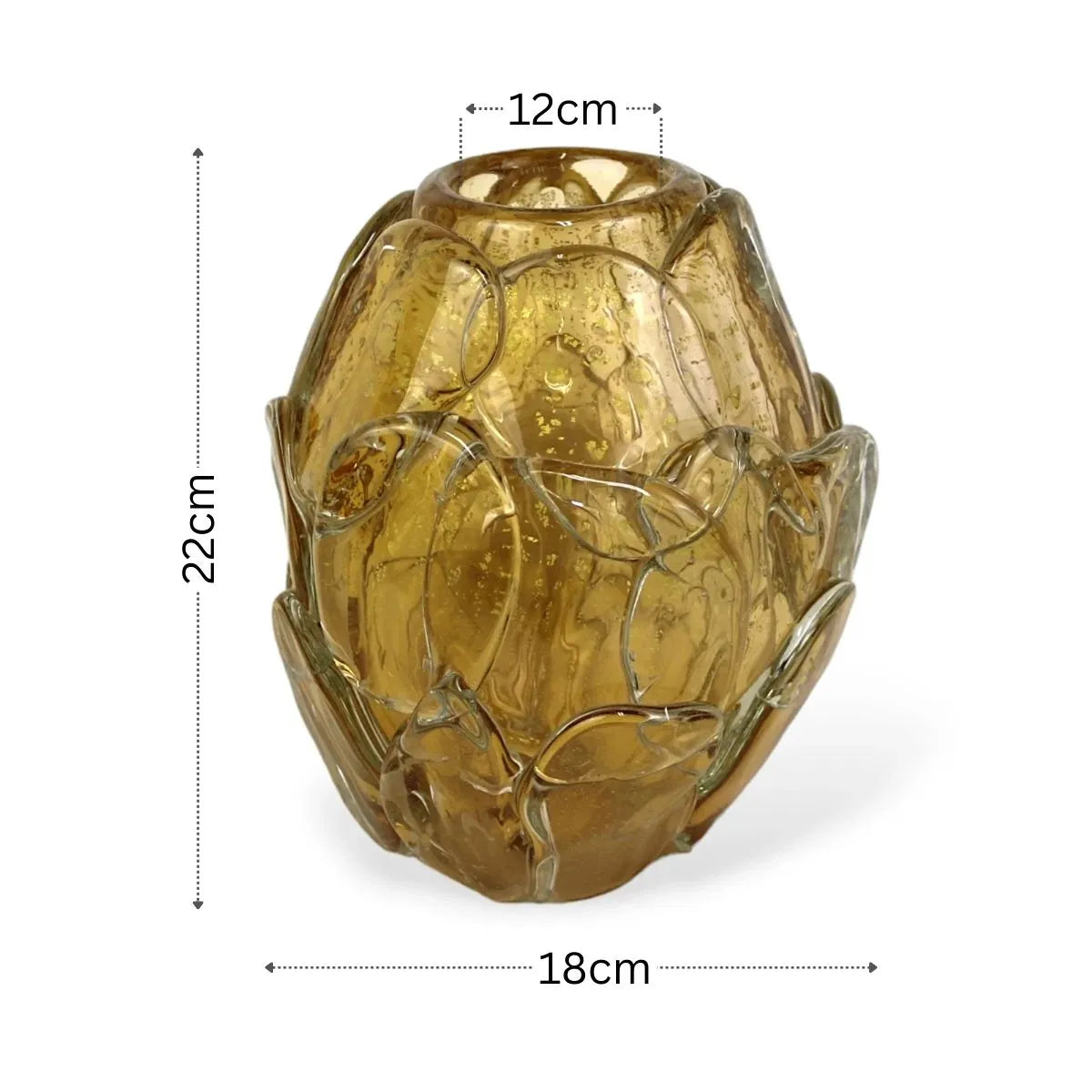 Vaso Scales Pequeno Murano com Ouro Medidas