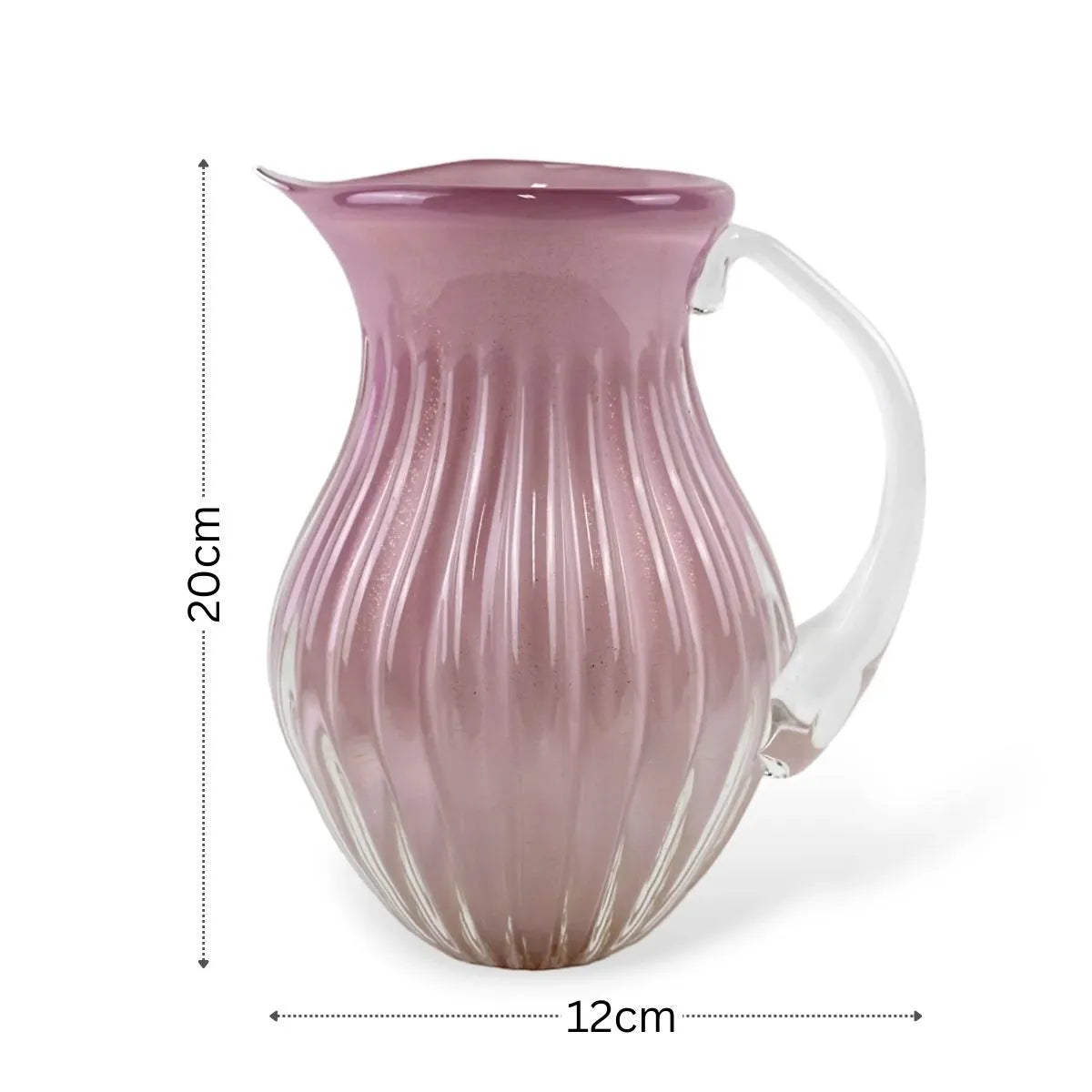 Jarra Malva Rosé em Murano com Ouro Medidas