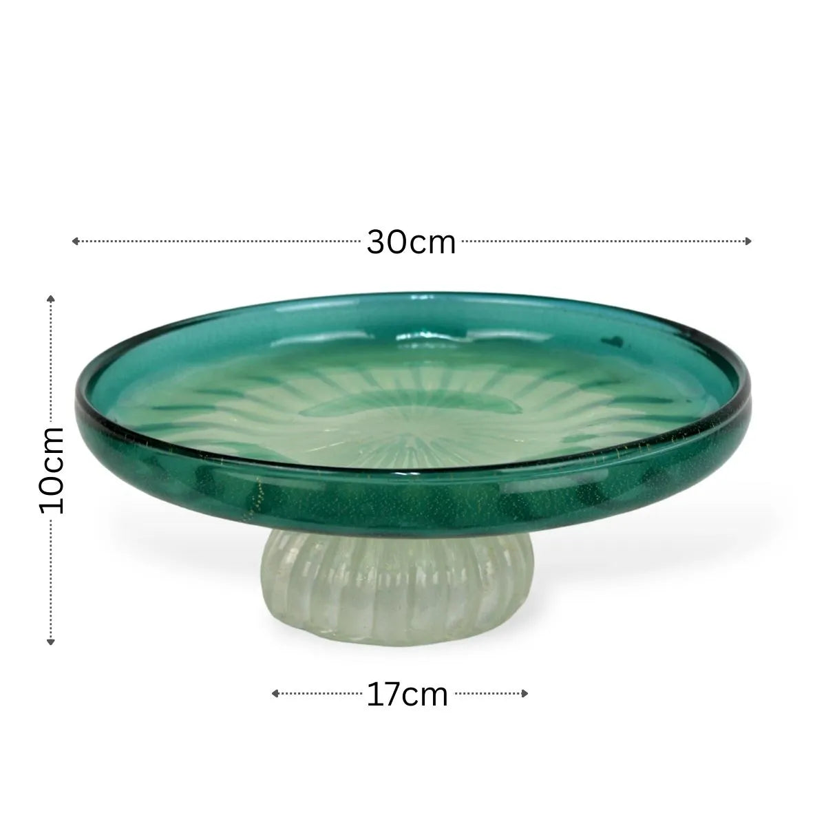 Boleira Malva Cristal Murano Medidas