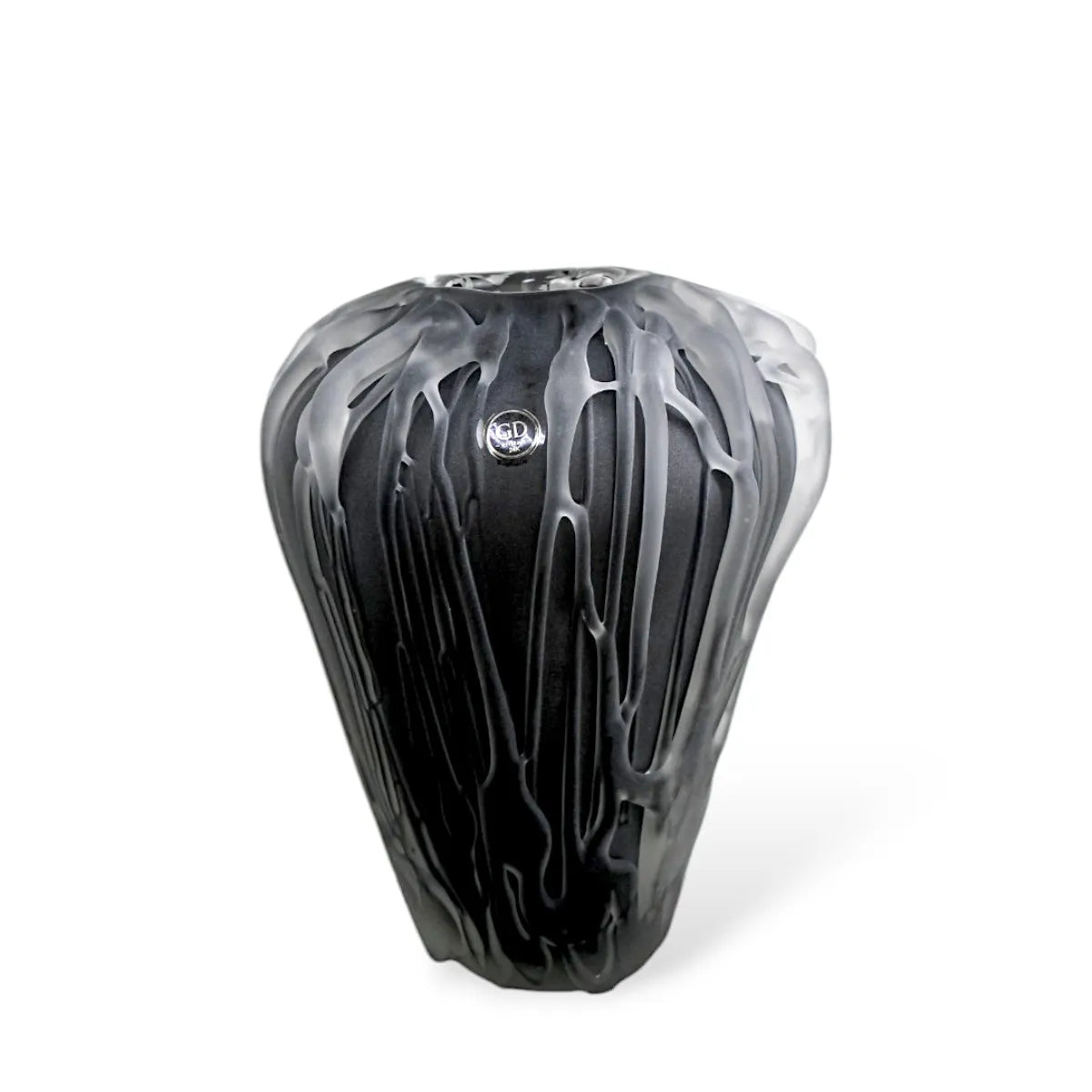 Vaso de Cristal Murano Preto Fosco GD Cristais