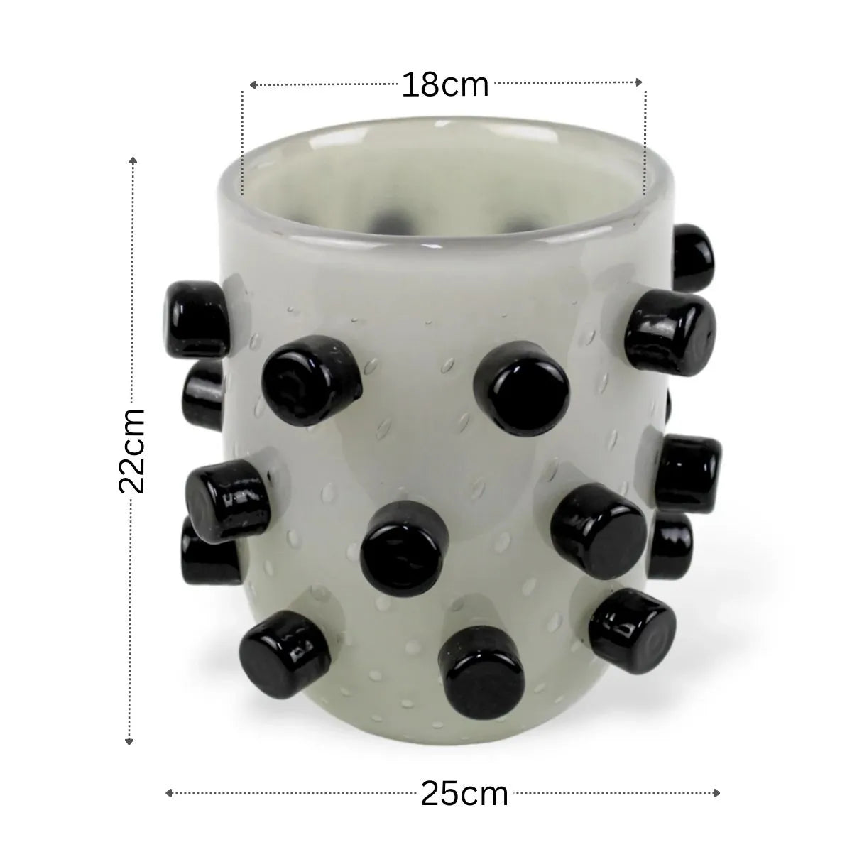 Vaso Pinha Pequeno em Murano Medidas