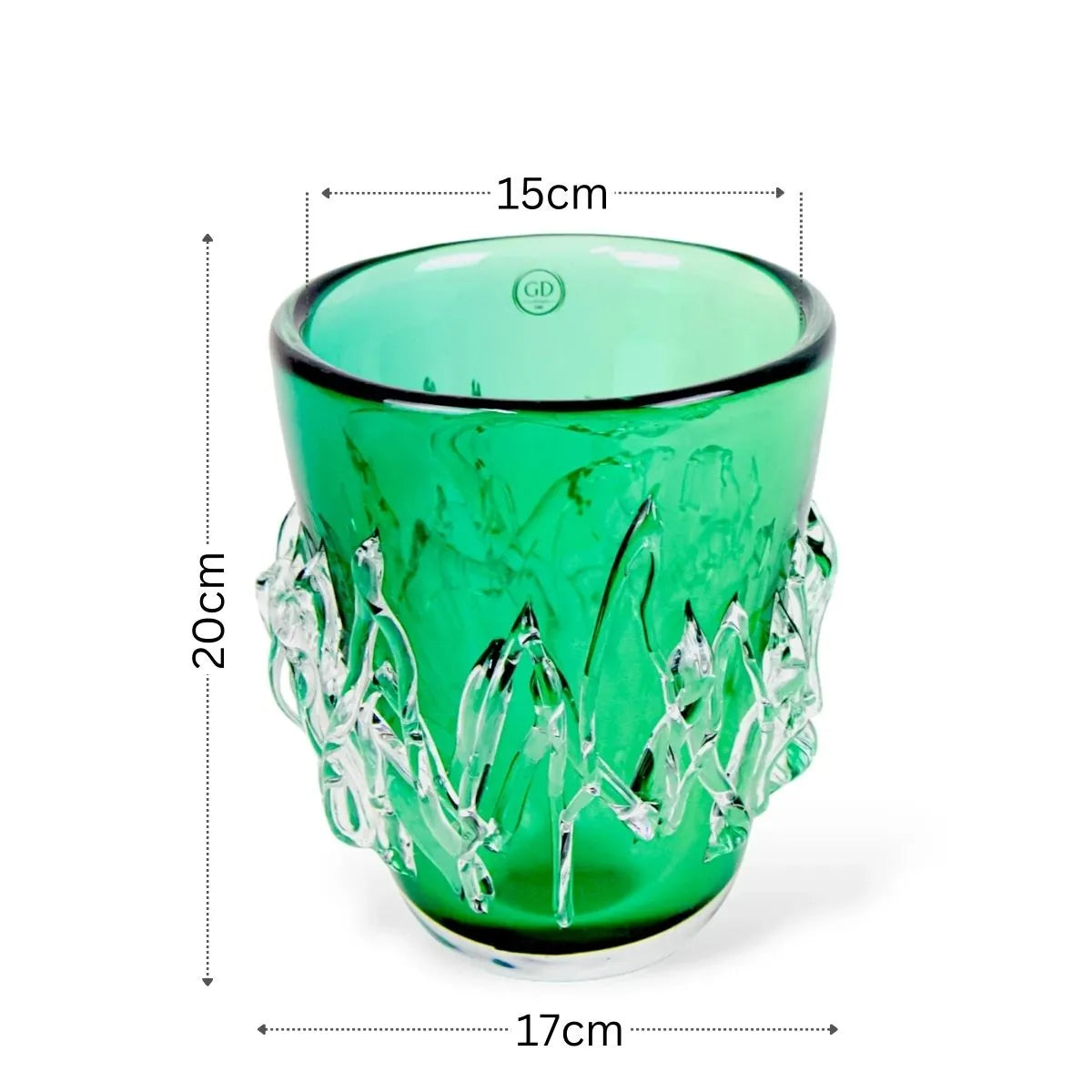 Vaso Talia Pequeno em Murano Medidas