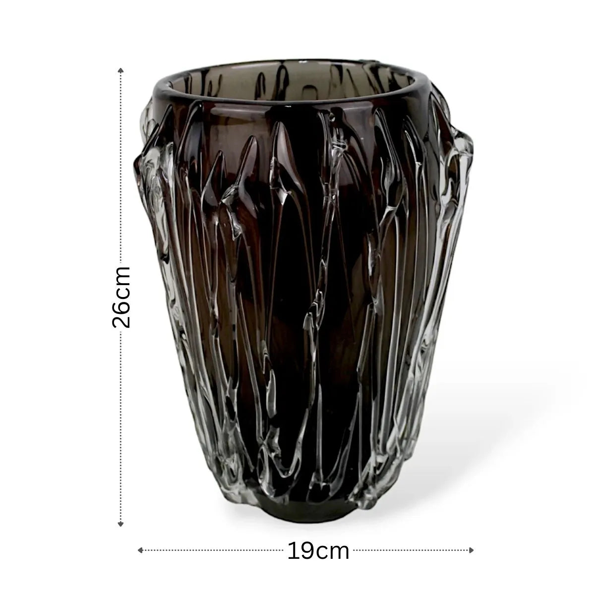 Vaso Alpina Preto Murano Medidas