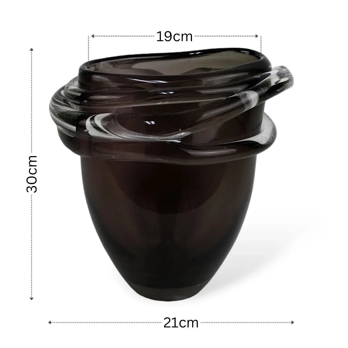 Vaso Áuria Médio em Murano Medidas