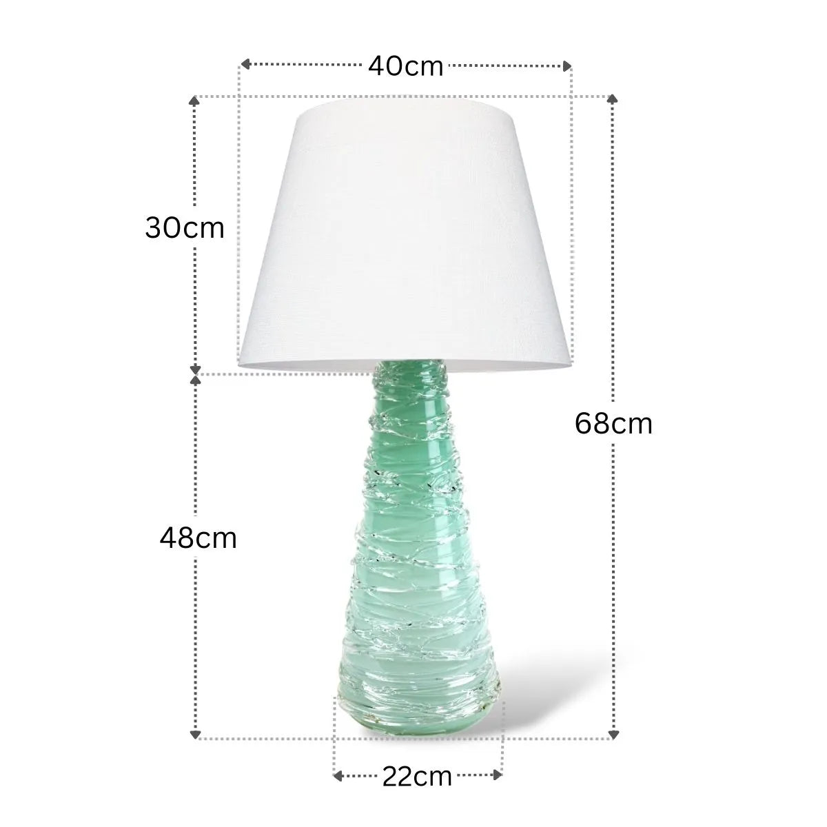 Abajur Murano Salano Medidas Tamanhos 70cm