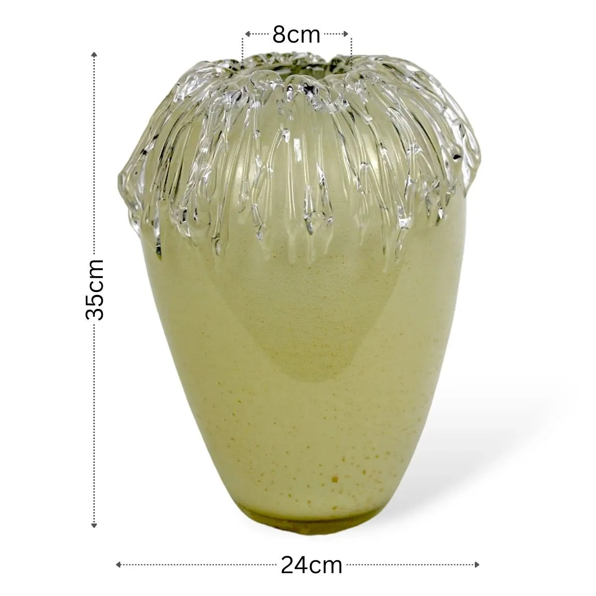 Vaso Verina Grande em Murano com Ouro Medidas