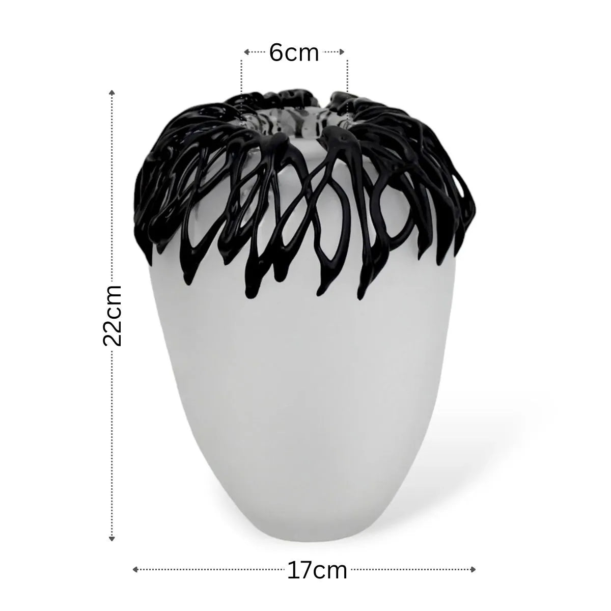 Vaso Verina Pequeno em Murano Medidas