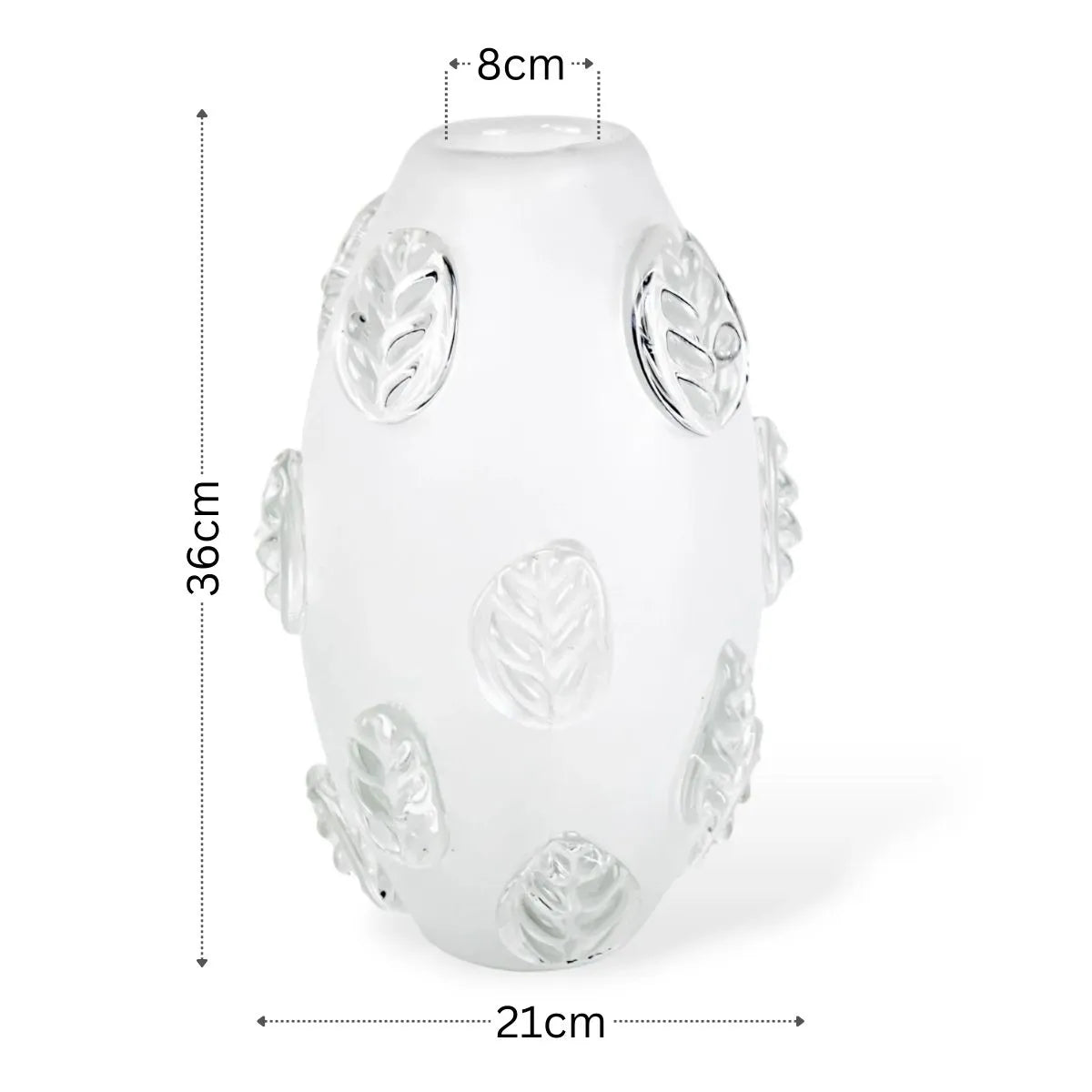 Vaso Táia Grande em Murano Medidas