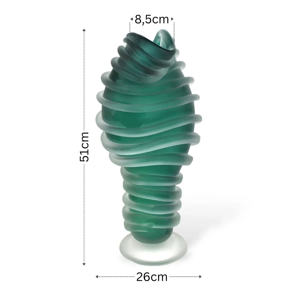 Escultura Cocoon em Murano Medidas