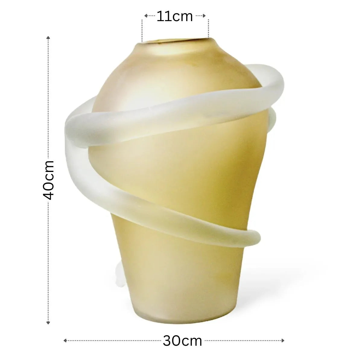 Vaso Colibri Grande em Murano Medidas