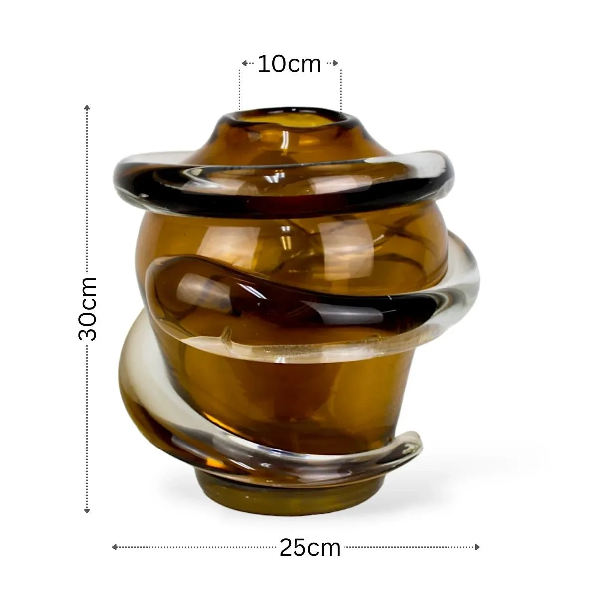 Vaso Colibri Médio em Murano Medidas