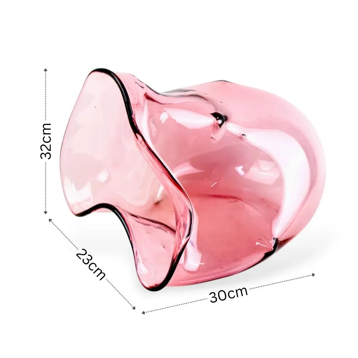 Escultura Maranta Rosa em Murano Medidas