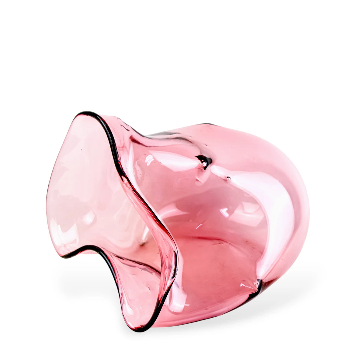 Escultura Vaso Rosa Murano Abstrato