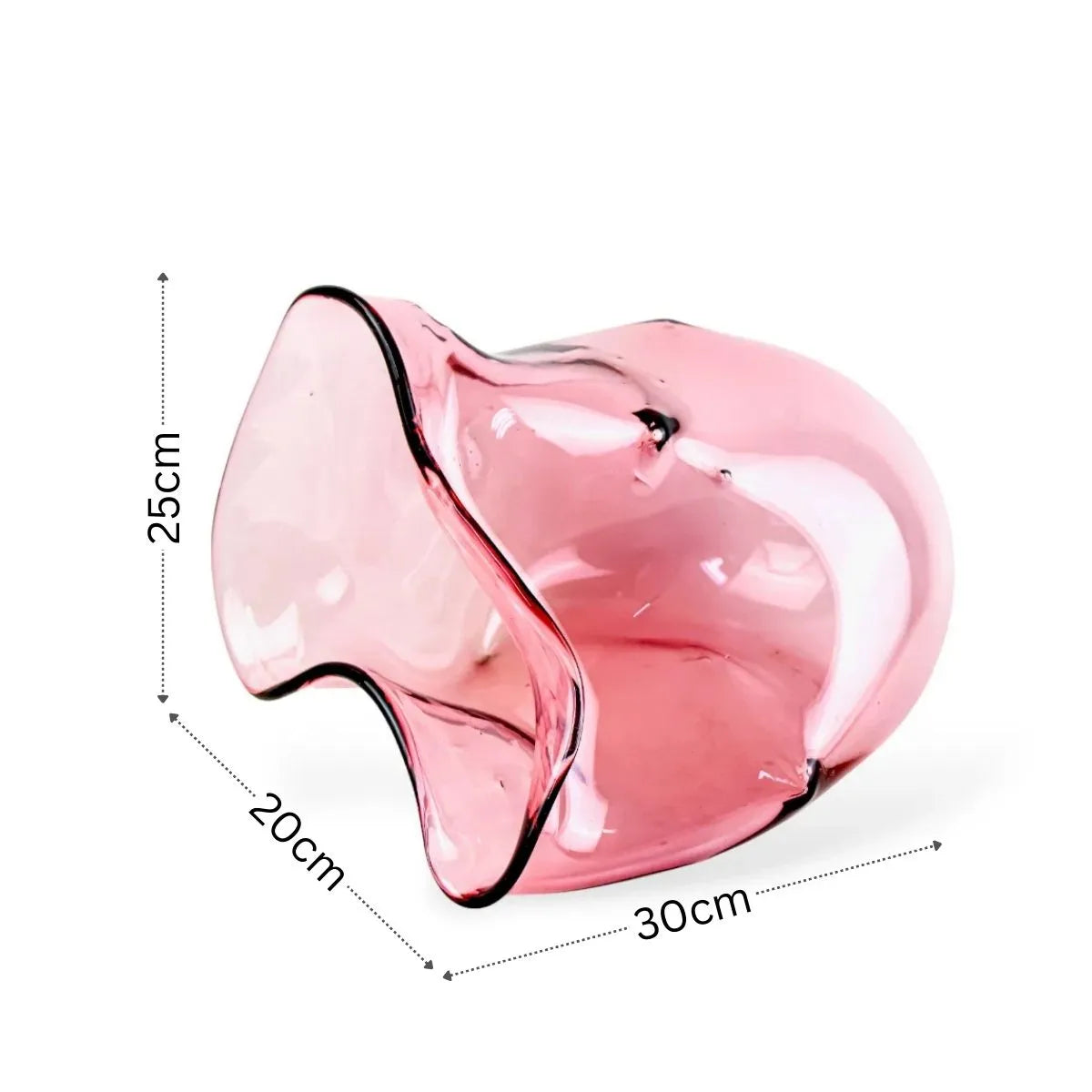 Escultura Maranta Rosa Pequena em Murano Medidas
