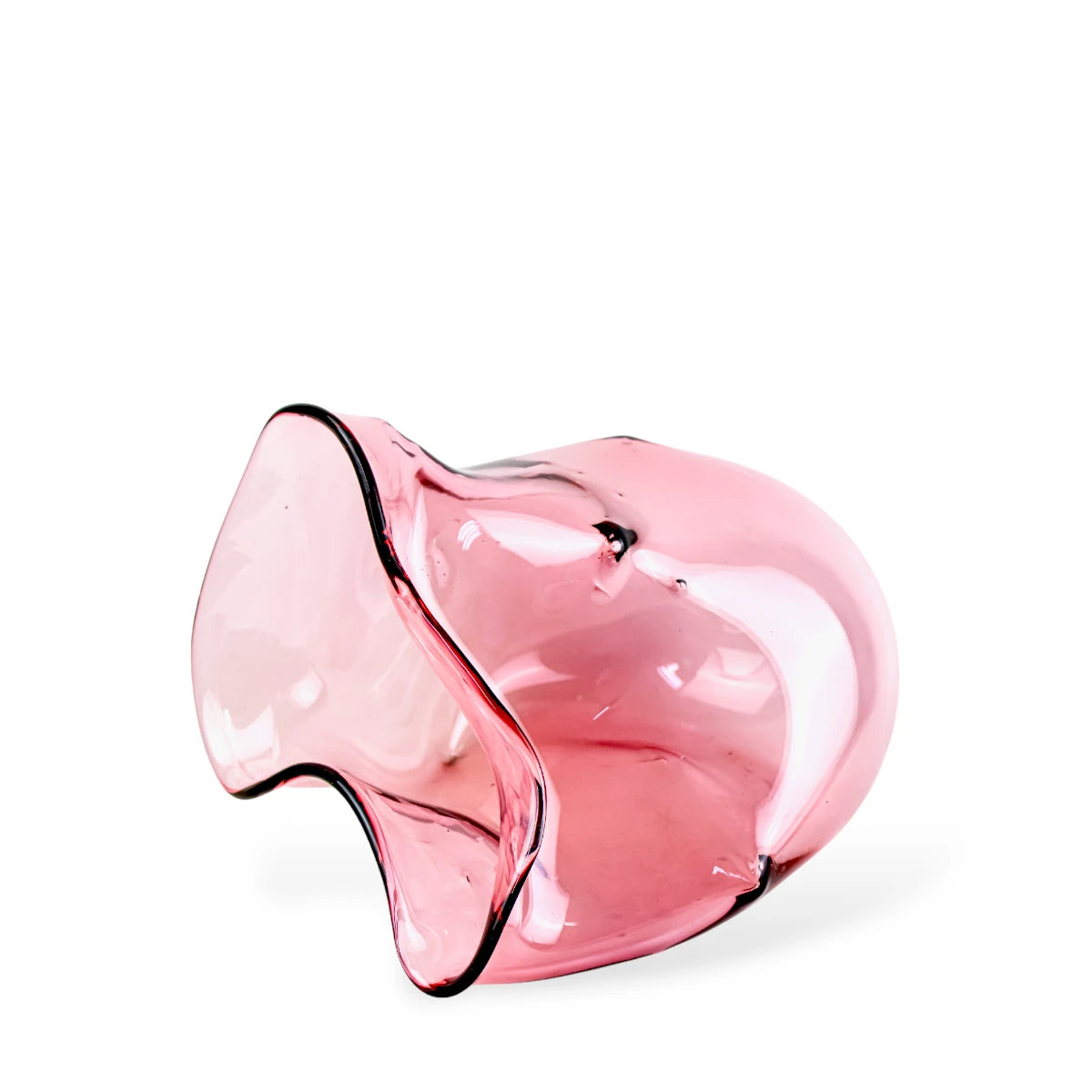 Escultura Vaso de Murano Cristal Rosa