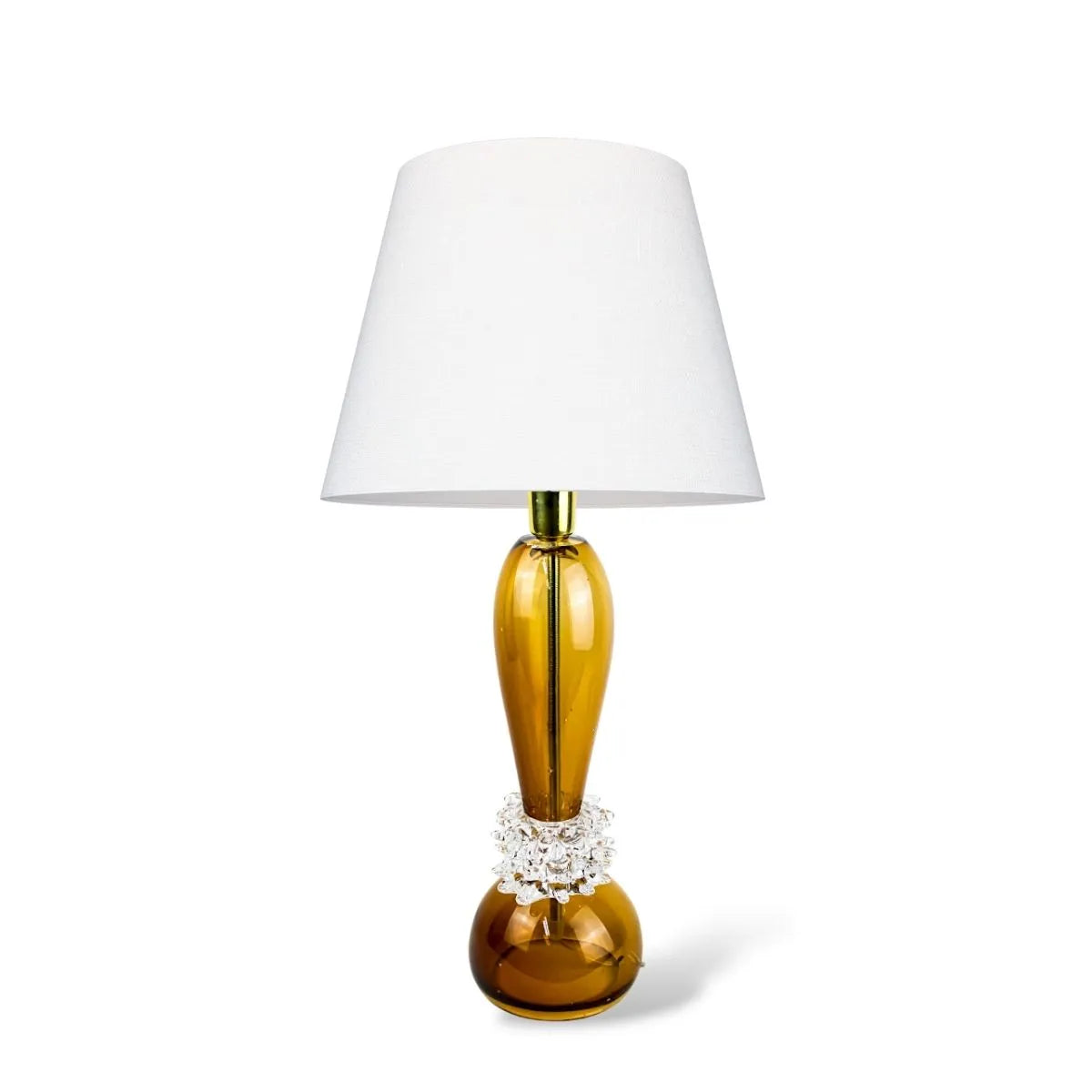 Abajur de Cristal Murano Ambar Marrom Decoração de Cassa ou Quarto