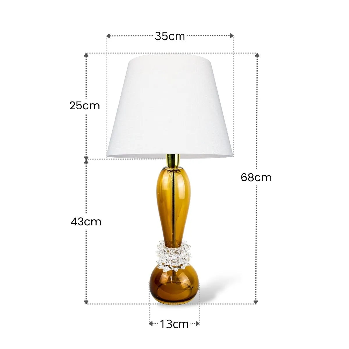 Abajur Decorativo de Mesa Quarto Murano Tamanho