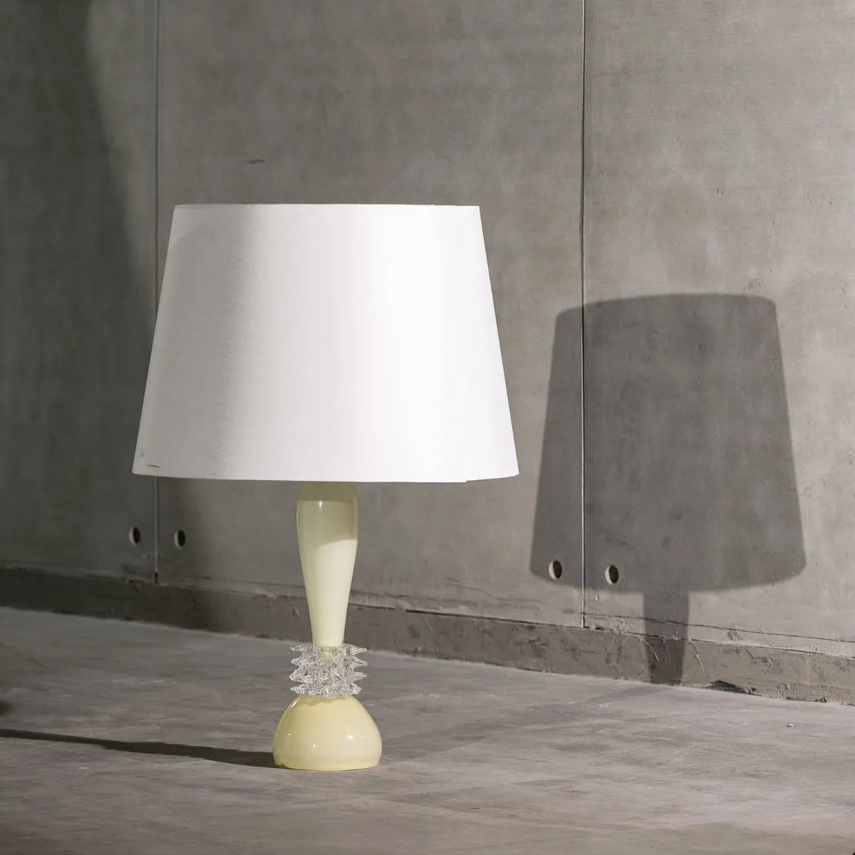 Abajur Murano Cristal Off White Tamanho Médio