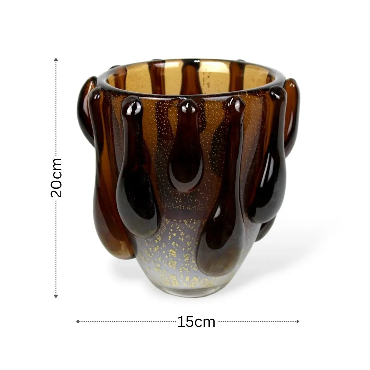 Vaso Acqua Pequeno Murano com Ouro Medidas