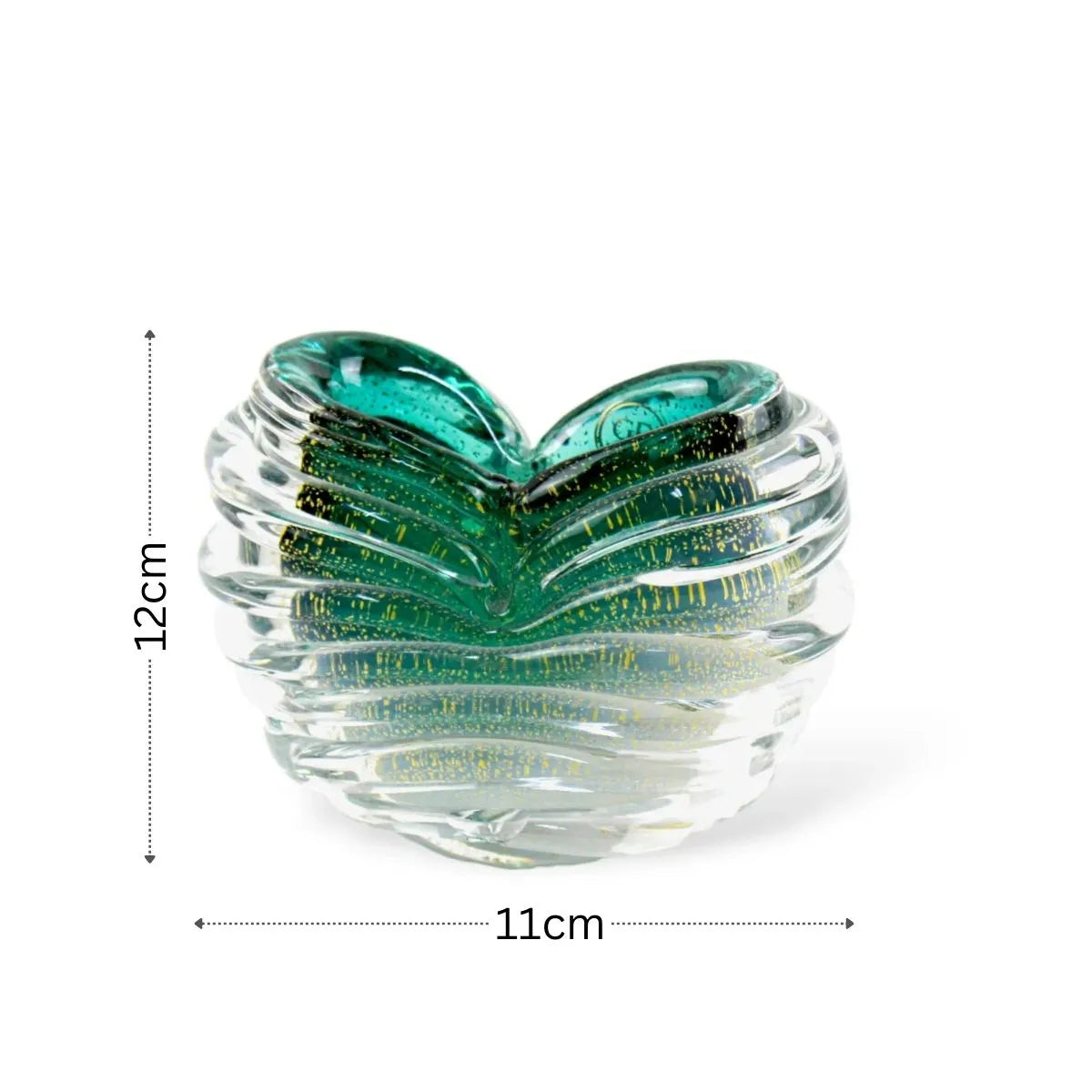 Vaso Spiggia Pequeno Murano com Ouro Medidas