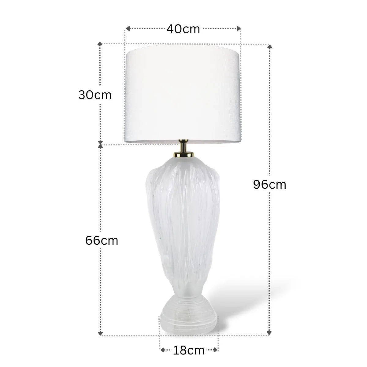 Abajur Murano Viena Fosco com Medidas