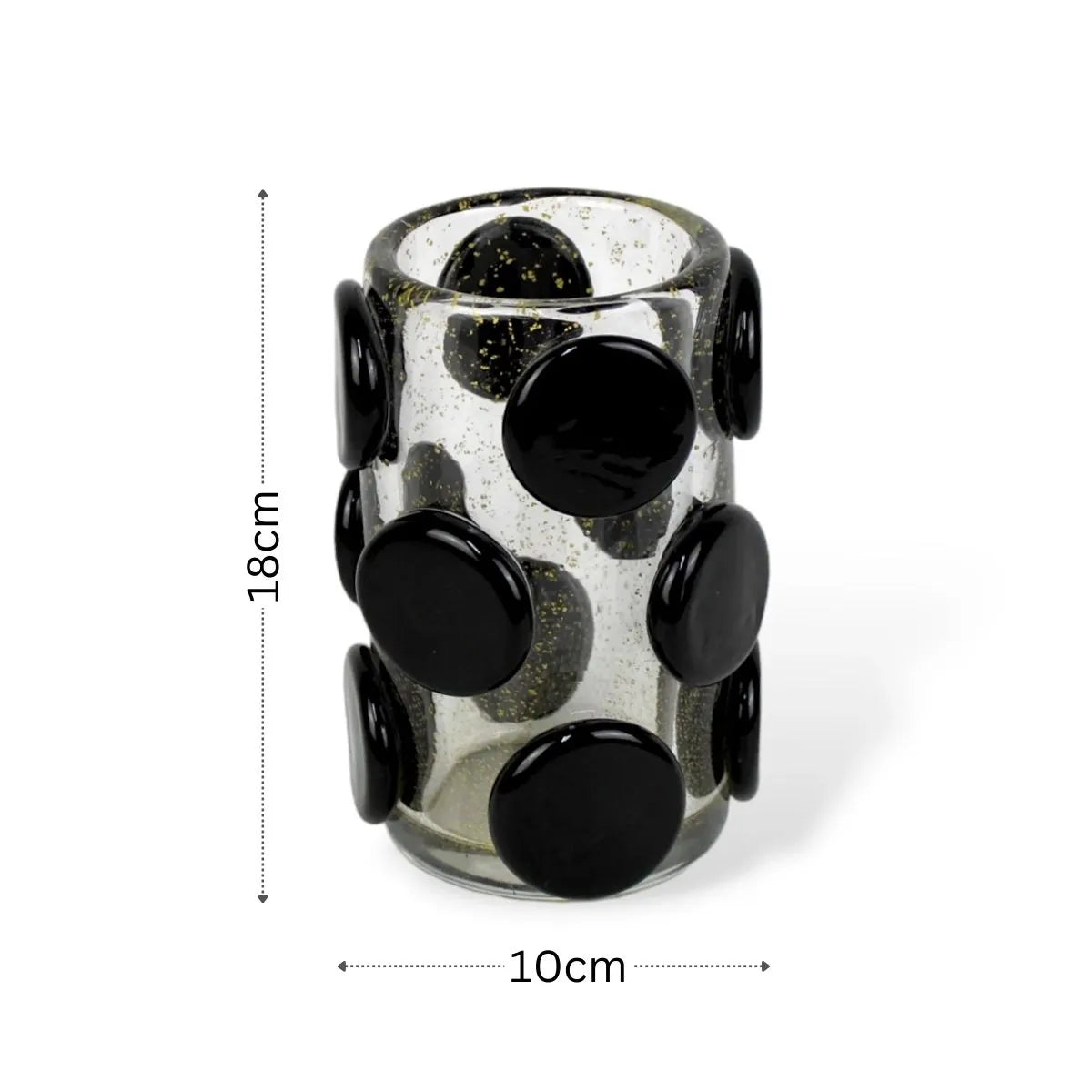 Vaso Catapora Pequeno em Murano com Ouro Medidas