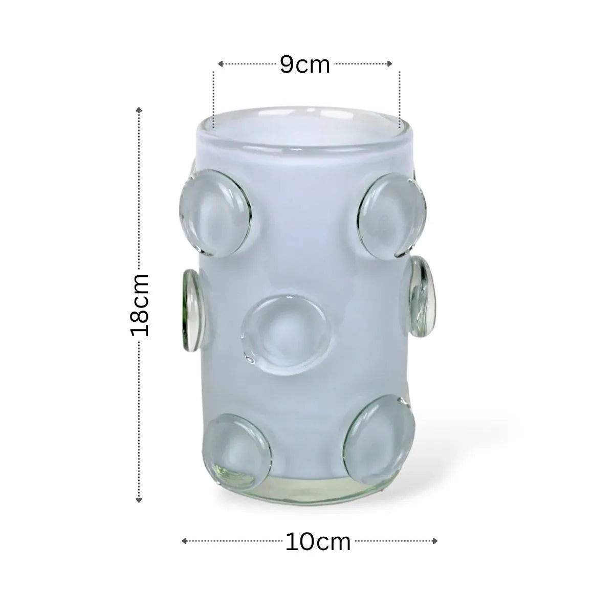 Vaso Catapora Pequeno em Murano Medidas